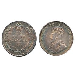 1911 10¢ PCGS/ICCS MS67.  Absolute gem eye appeal.  Gold, red and blue tones.