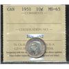 Image 1 : 1951 10¢ ICCS MS65.