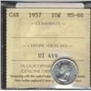 Image 1 : 1957 10¢ ICCS MS66.  Full gem white.