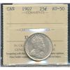Image 1 : 1907 25¢ ICCS AU50.