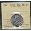 Image 1 : 1928 25¢ ICCS MS64.  Strong lustre with hue of gold.