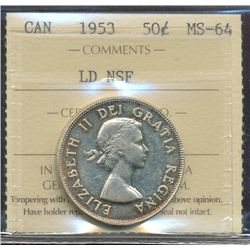 1953 50¢ LD NSF ICCS MS64.