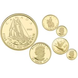 RCM Lot;  includes 1/25th oz Gold 2010, 2011 & 2012 Coin issue.  Lot of 3 coins.  TAX Exempt