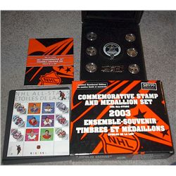 RCM Lot;  includes 2003 NHL ALL Star Commemorative Stamp and Medallion Set & 1999-2000 Millenium 25¢