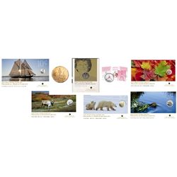 RCM Lot;  includes 2005 First Day Cover 1¢((5), 5¢(2), 10¢(2), 25¢(2), 50¢(2), $1(2) & $2(2).  Also 