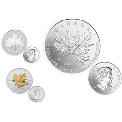 RCM Lot;  includes 2011 $10 - Maple Leaf Forever, 1988-2008 $5 1oz. Silver Maple Leaf Coin 20th Anni