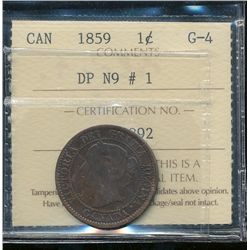 1859 1¢ DP N9 #1 ICCS G4.