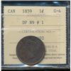 Image 1 : 1859 1¢ DP N9 #1 ICCS G4.