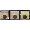 Image 1 : 1898H 1¢, 1912 & 1916 ICCS AU55.  Lot of 3 coins.