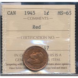 1945 1¢ ICCS MS65RD.