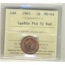 1965 1¢ LgBds Ptd ICCS MS64RD.