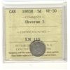 Image 1 : 1883H 5¢ Obv 5 ICCS VF30.