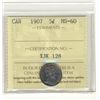 Image 1 : 1907 5¢ ICCS MS60.