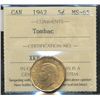 Image 1 : 1942 5¢ Tombac ICCS MS65.