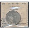 Image 1 : 1872H 50¢ ICCS AU50.  Designated cleaned.