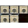 Image 1 : 2011 $1 Parks Canada ICCS MS64.  Lot of 5 coins.