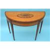 Image 1 : A George III satinwood demi-lune card table, the tulipwood-banded folding top inlaid with large s...