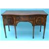 Image 1 : A good George III mahogany sideboard circa 1780, the line-inlaid cross-banded serpentine top over...