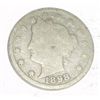 Image 1 : 1898 *KEY DATE* LIBERTY "V" NICKEL RED BOOK VALUE IS $4.00+ *NICE EARLY GOOD GRADE*!!