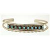 Image 1 : Zuni Turquoise Dots Sterling Silver Cuff Bracelet - Suzie Livingston