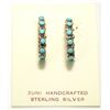 Image 1 : Zuni Turquoise Dot Sterling Silver Half-Ring Post Earrings - Jennie Gasper