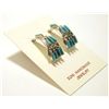 Image 2 : Zuni Turquoise Petit Point Sterling Silver 1/4-Ring Post Earrings - Stuart Lowayatee