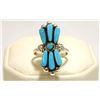 Image 1 : Zuni Turquoise Sterling Silver Women's Ring - M. Eustace