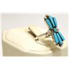 Image 2 : Zuni Turquoise Sterling Silver Women's Ring - M. Eustace