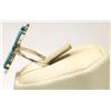 Image 3 : Zuni Turquoise Sterling Silver Women's Ring - M. Eustace