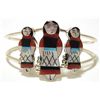 Image 1 : Zuni Multi-Stone Inlay Red Maiden Sterling Silver Cuff Bracelet - Joyce Waseta