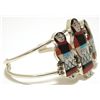 Image 2 : Zuni Multi-Stone Inlay Red Maiden Sterling Silver Cuff Bracelet - Joyce Waseta