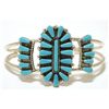 Image 1 : Zuni Turquoise Needlepoint Sterling Silver Cuff Bracelet - Valencia Halusewa