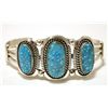 Image 1 : Navajo Spider Web Kingman Turquoise Sterling Silver Cuff Bracelet - Eugene Belone