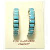 Image 1 : Zuni Turquoise Inlay Sterling Silver 3/4-Ring Post Earrings - Glennetta Luna