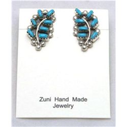 Zuni Turquoise Leaf Earrings