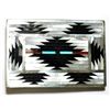 Image 3 : Zuni Multi-Stone Sterling Silver Bolo & Buckle Set - Charlotte Dishta