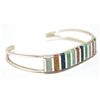 Image 2 : Zuni Multi-Opal Inlay Sterling Silver Cuff Bracelet - Cheryl Siutza