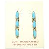 Image 1 : Zuni Turquoise Sterling Silver Post Earrings - Arvella Concho