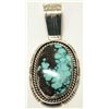 Image 1 : Navajo Spider Web Turquoise Sterling Silver Pendant - Eugene Belone
