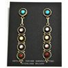 Image 1 : Zuni Multi-Stone Sterling Silver Post Earrings - Fred Lonjose
