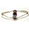 Image 1 : Zuni Multi-Stone Inlay Red Maiden Sterling Silver Cuff Bracelet - Joyce Waseta