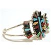 Image 2 : Zuni Multi-Stone Needlepoint Sterling Silver Cuff Bracelet - Valencia Halusewa