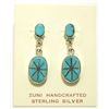 Image 1 : Zuni Turquoise Inlay Sterling Silver Post Earrings - Eldrick Seoutewa