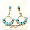 Image 1 : Zuni Turquoise Sterling Silver Post Earrings - Erma Esalalio