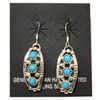 Image 1 : Navajo Turquoise Sterling Silver Curved French Hook Earrings - Running Bear