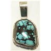 Image 1 : Navajo Spider Web Turquoise Sterling Silver Pendant - Eugene Belone