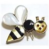 Image 1 : Zuni Multi-Stone Inlay Bumble Bee Sterling Silver Pendant & Pin - Angus Ahiyite