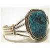 Image 2 : Navajo Blue Diamond Turquoise Sterling Silver Cuff Bracelet - Eugene Belone