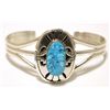 Image 1 : Navajo Spider Web Kingman Turquoise Sterling Silver Cuff Bracelet - Eugene Belone