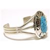 Image 2 : Navajo Spider Web Kingman Turquoise Sterling Silver Cuff Bracelet - Eugene Belone